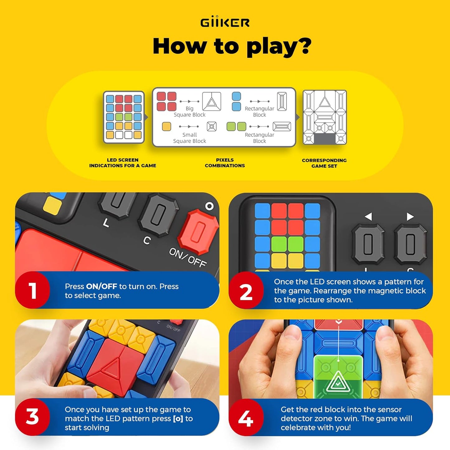 GiiKER Super Slide Interactive Handheld Console - A Brain Teaser with 500+ Level Challenges