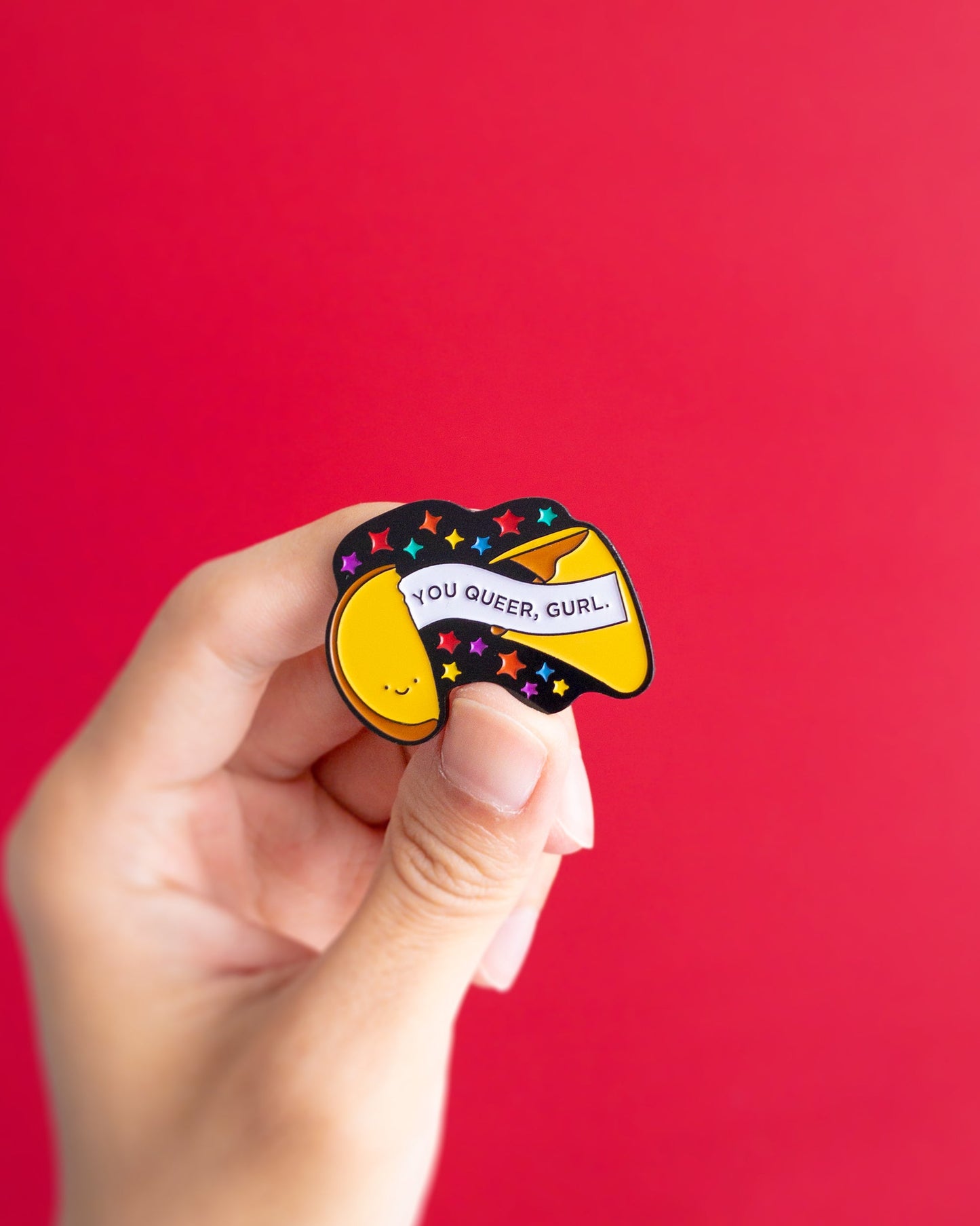Fortune cookie — enamel pin