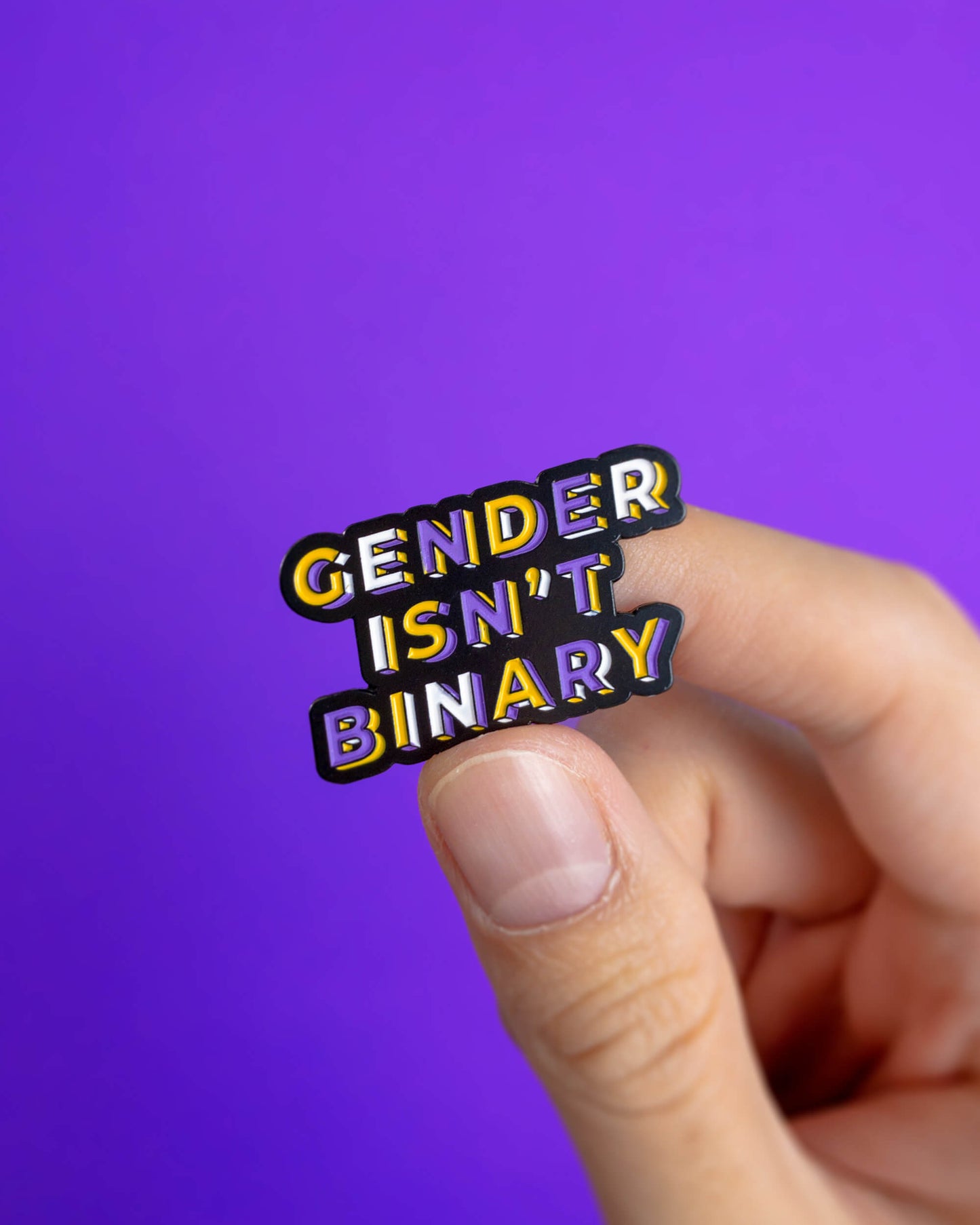 Gender isn't binary (enby) — enamel pin