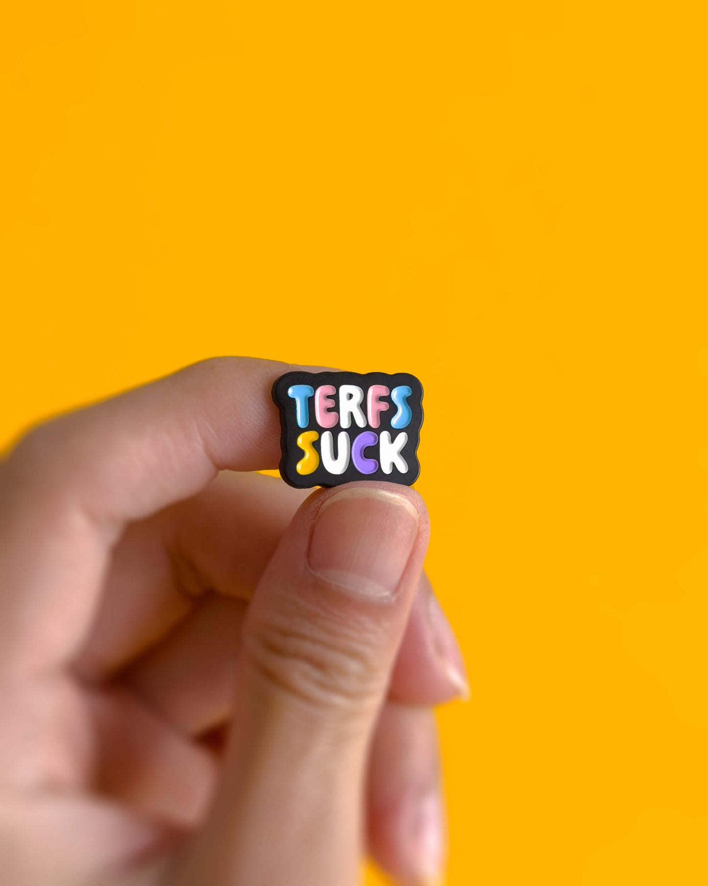 Terfs suck โ enamel pin