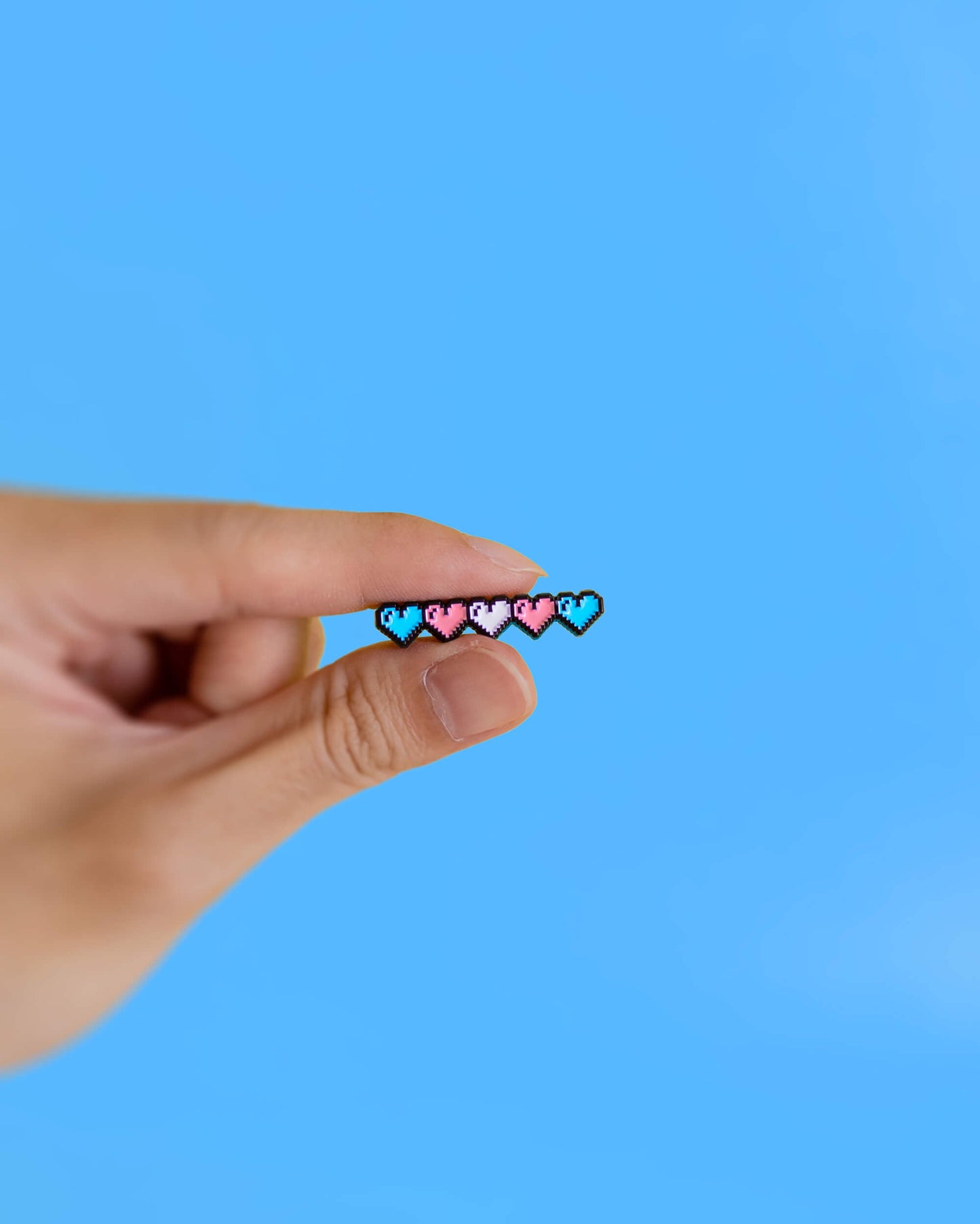Pixel hearts (transgender) — enamel pin