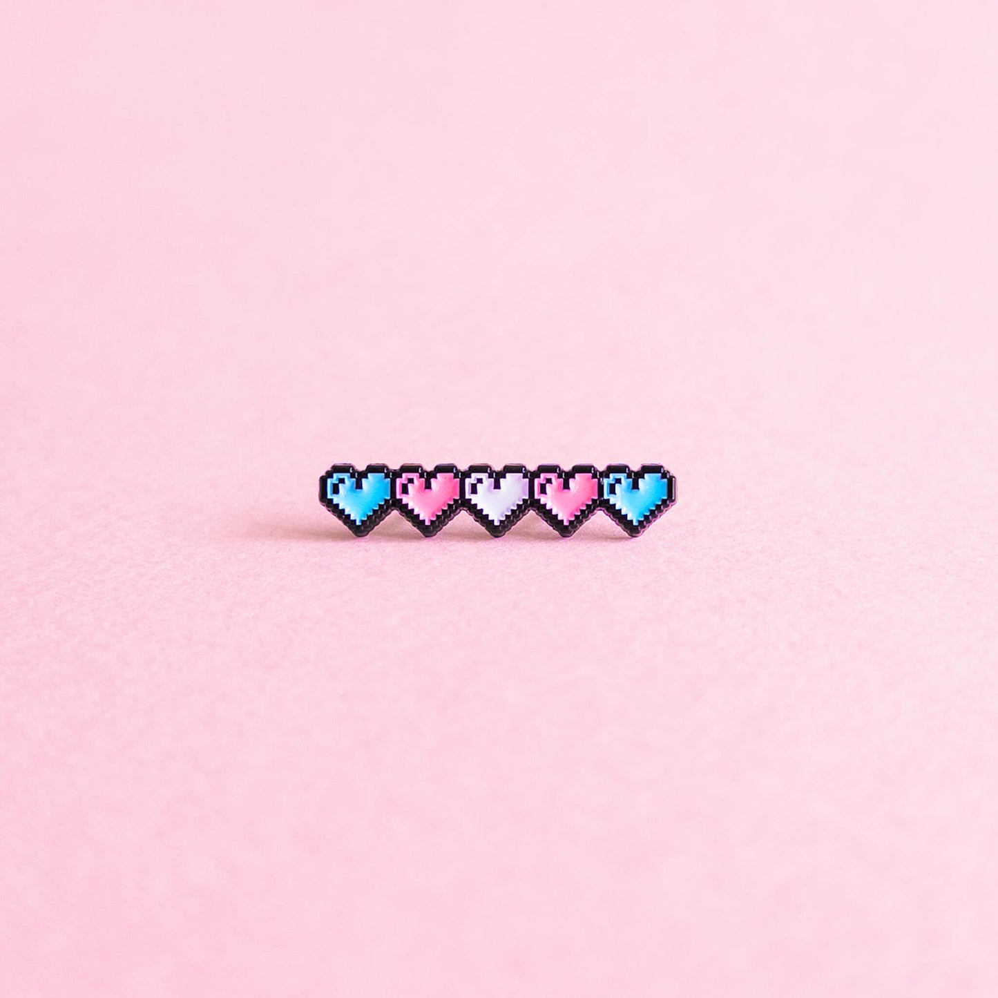 Pixel hearts (transgender) — enamel pin