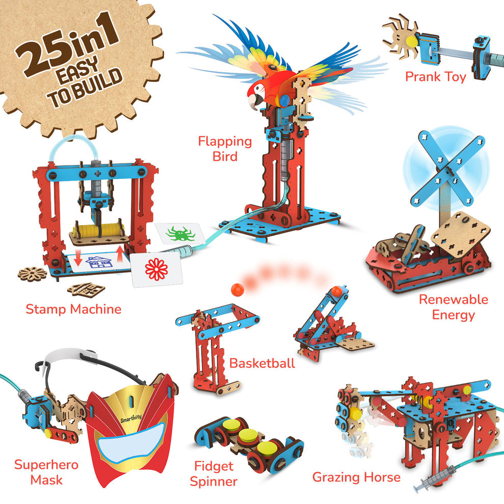 Smartivity Multi-Builds Hydraulics Kit [ 25 in 1 ] DIY STEM Construction Toy