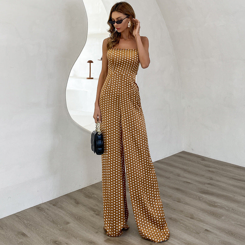 Round Neck Suspenders Jumpsuit